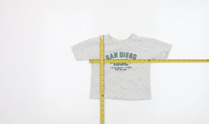Dunnes Stores Grey San Diego Graphic T-Shirt 12-18 Months Unisex Cotton