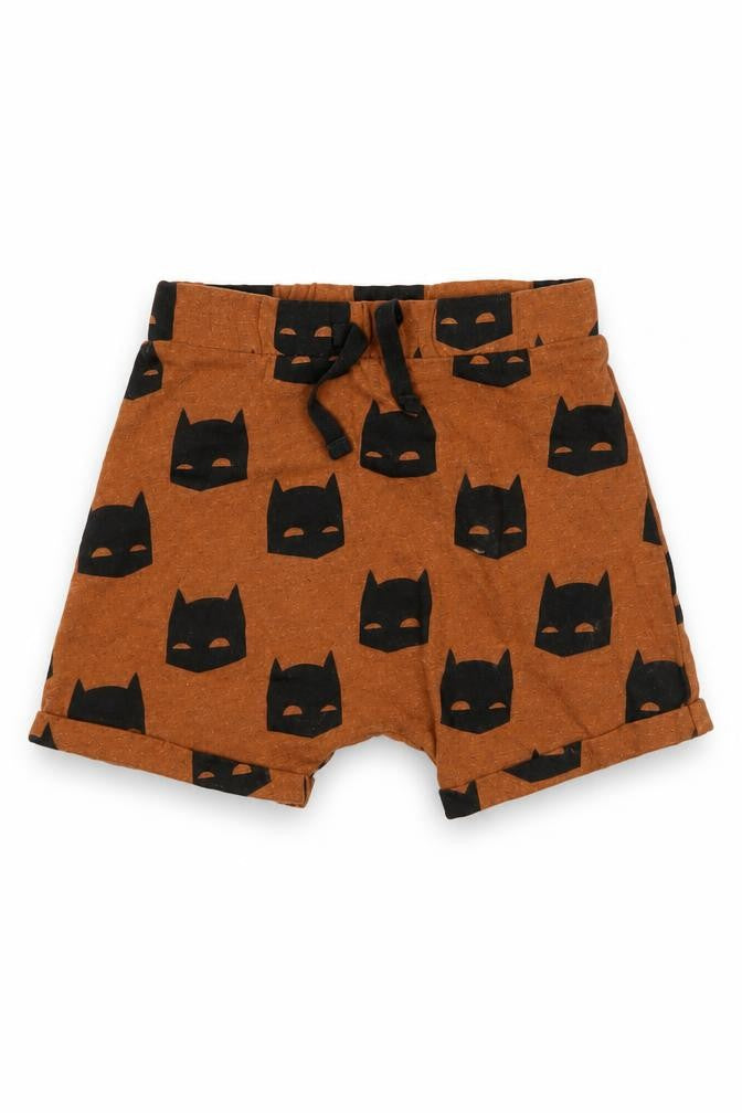 Front view of George boys’ brown batman print cotton shorts 12-18 months