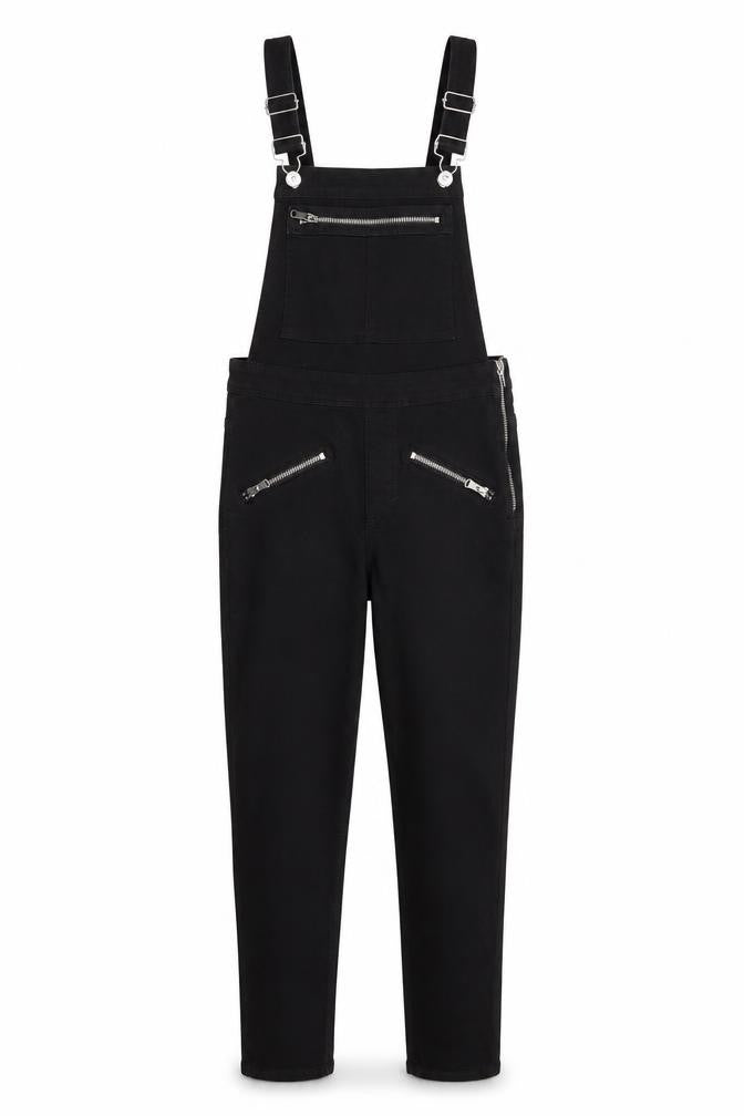 Womens UK Size 6 H&M One-Piece Black Dungaree