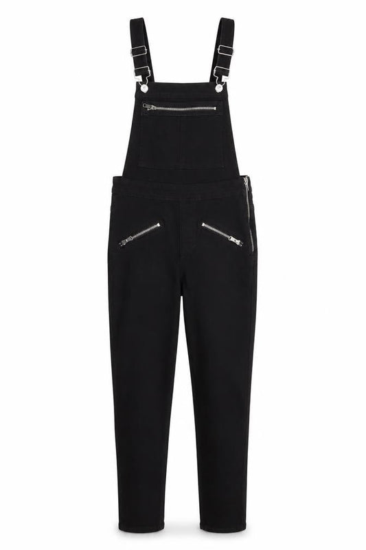 Womens UK Size 6 H&M One-Piece Black Dungaree