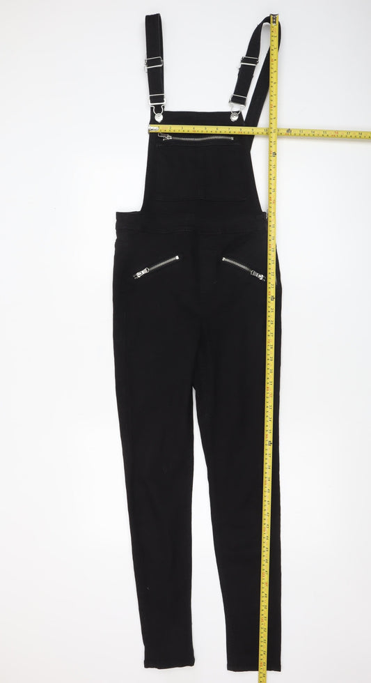 Womens UK Size 6 H&M One-Piece Black Dungaree