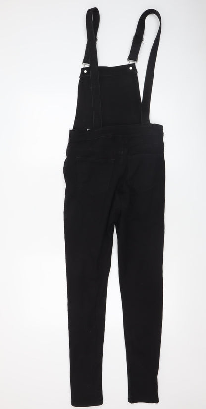 Womens UK Size 6 H&M One-Piece Black Dungaree