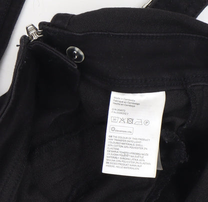 Womens UK Size 6 H&M One-Piece Black Dungaree