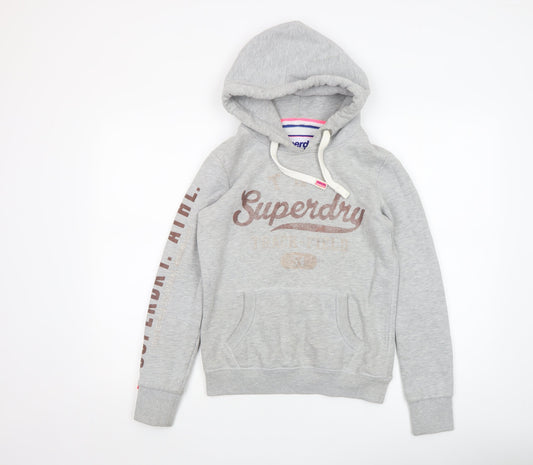 Womens UK Size 10 Superdry Grey Pullover Hoodie