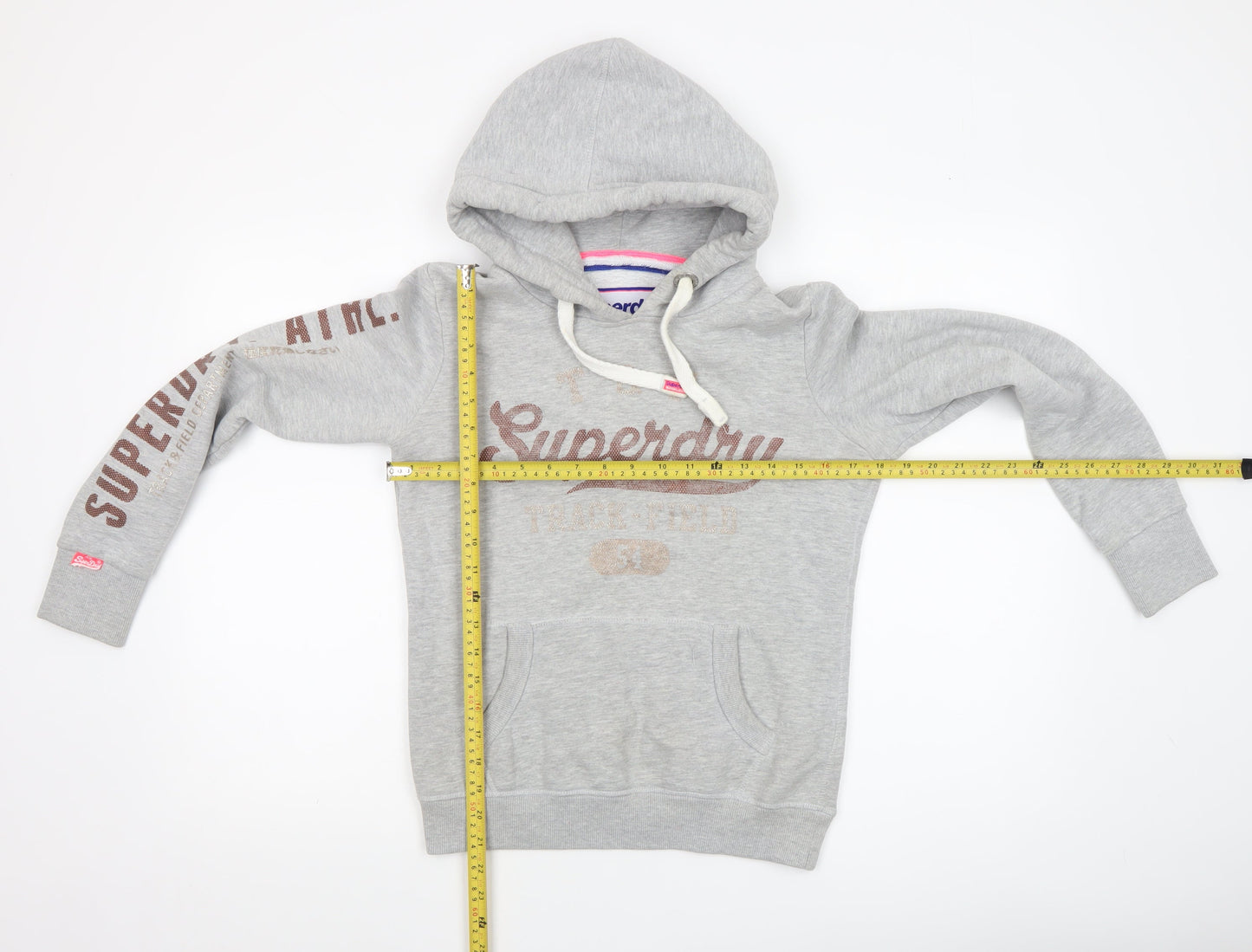 Womens UK Size 10 Superdry Grey Pullover Hoodie