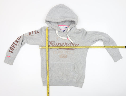 Womens UK Size 10 Superdry Grey Pullover Hoodie