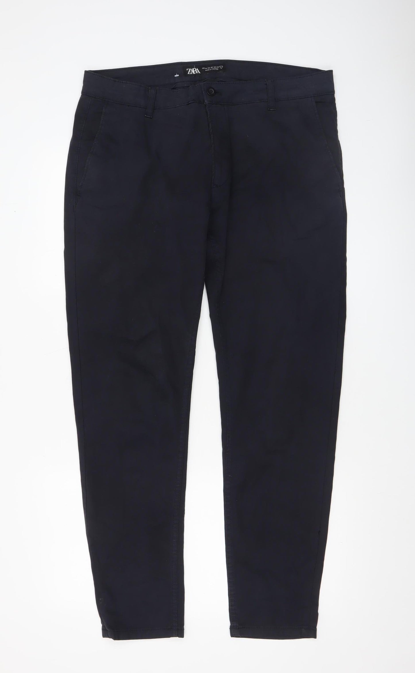Mens UK Size M Zara Slim Fit Chino Blue Trousers