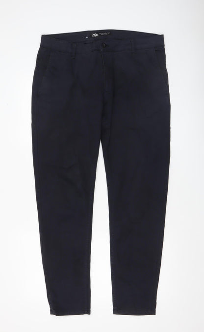Mens UK Size M Zara Slim Fit Chino Blue Trousers