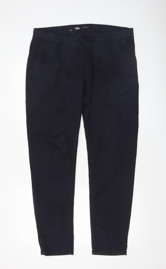 Mens UK Size M Zara Slim Fit Chino Blue Trousers