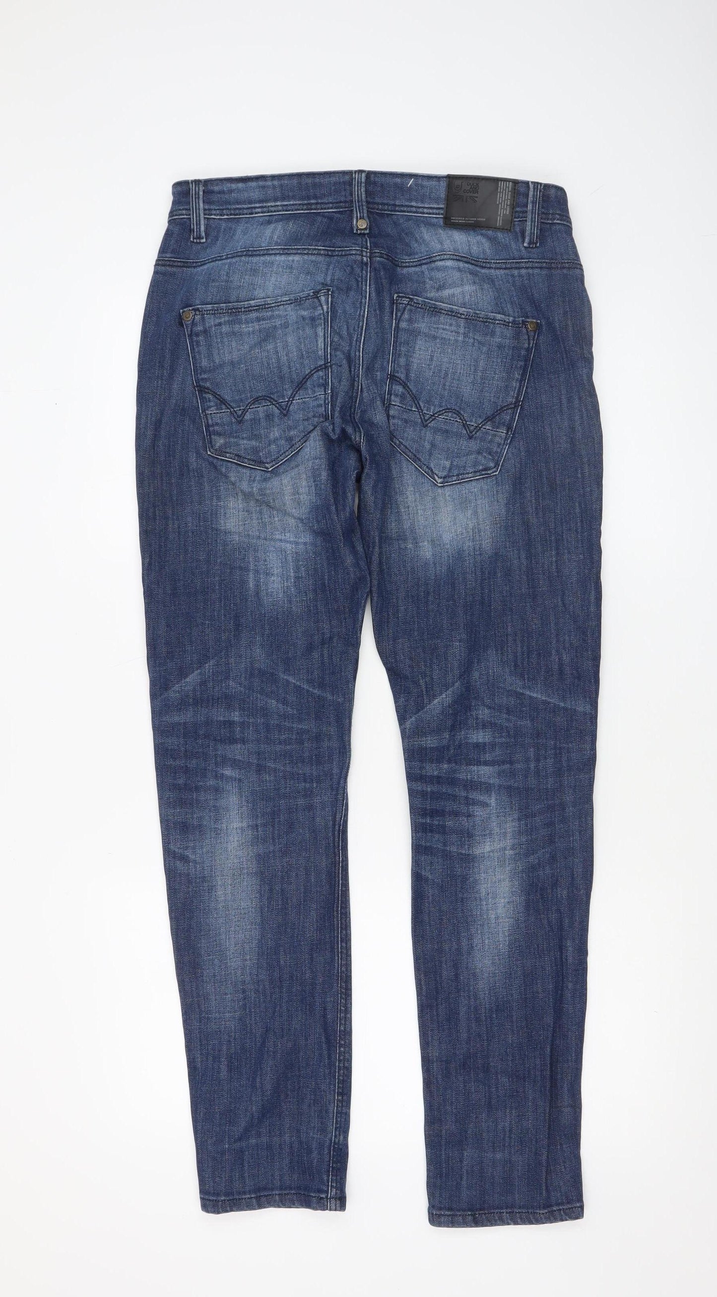 Mens UK Size 32S Duck and Cover Slim Fit Straight Blue Jeans