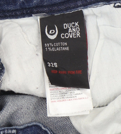 Mens UK Size 32S Duck and Cover Slim Fit Straight Blue Jeans