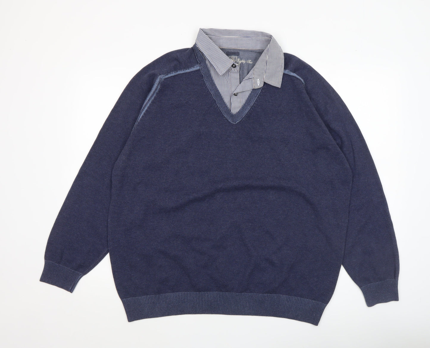 Mens UK Size L NEXT Blue Pullover Jumper