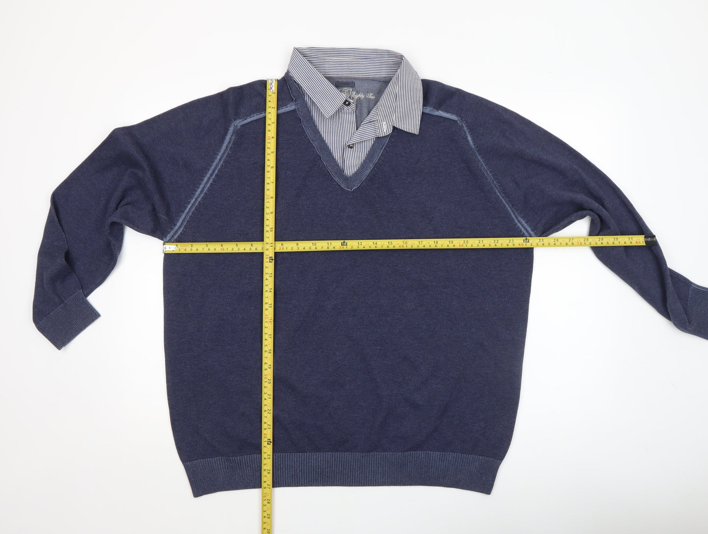 Mens UK Size L NEXT Blue Pullover Jumper