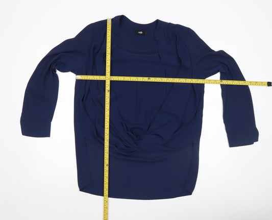 Womens UK Size M Wallis Blue Wrap Blouse