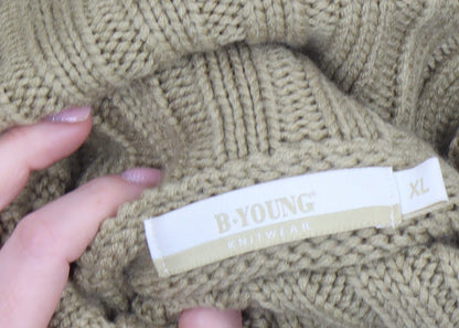 Womens UK Size XL b.young Beige Pullover Jumper