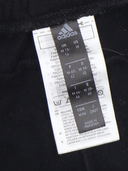 Adidas Women’s Black Jogger Trousers Size 12-14 Elastic Waist Fleece