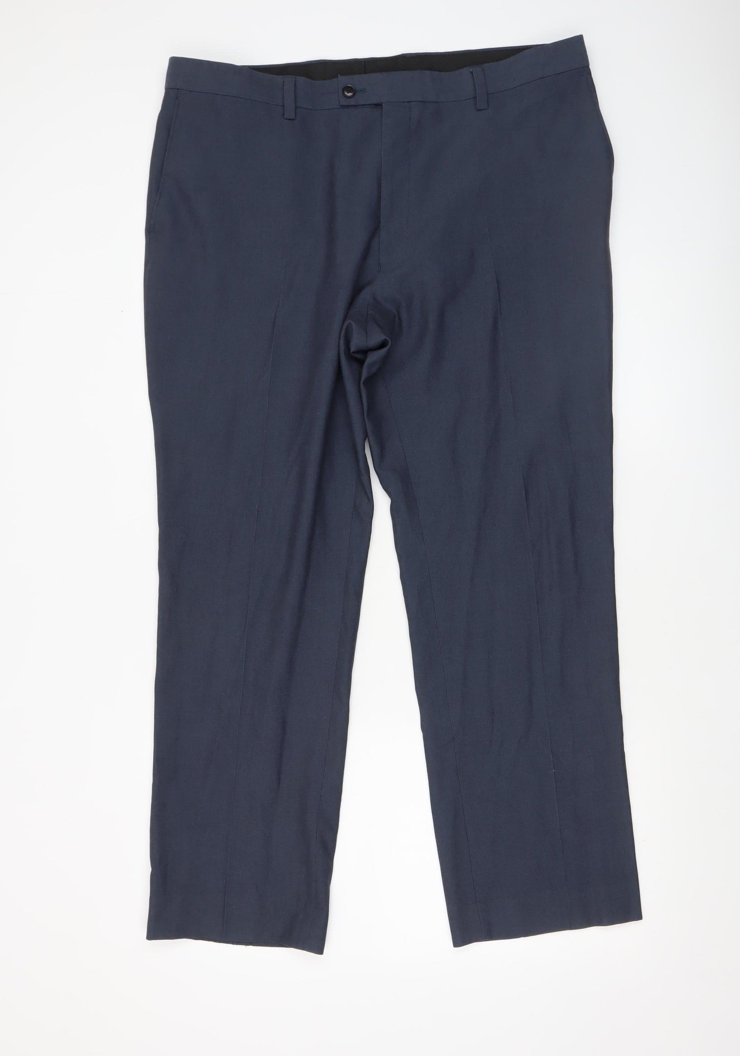 Mens UK Size M NEXT Regular Fit Dress Pants Blue Trousers