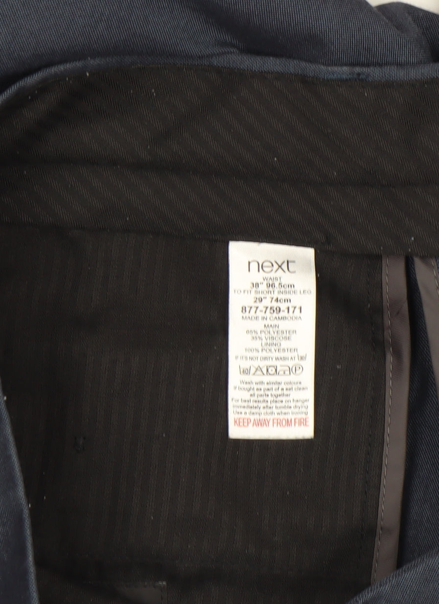Mens UK Size M NEXT Regular Fit Dress Pants Blue Trousers