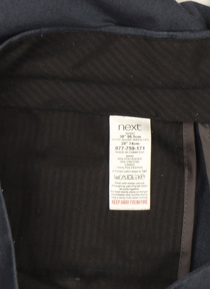 Mens UK Size M NEXT Regular Fit Dress Pants Blue Trousers