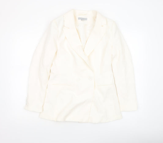 Womens UK Size 10 H&M Regular Ivory Blazer