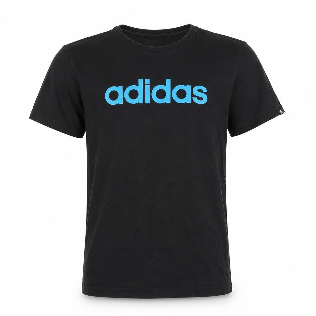 Front view of Adidas Men’s Black Cotton Short Sleeve Crew Neck Sports T-Shirt M