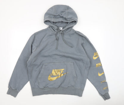 Womens UK Size M Nike Grey Pullover Hoodie