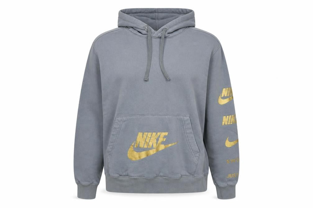 Womens UK Size M Nike Grey Pullover Hoodie