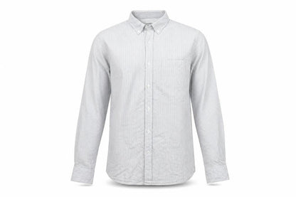 Dunnes Men’s Grey Striped Regular Fit Cotton Long Sleeve Shirt M