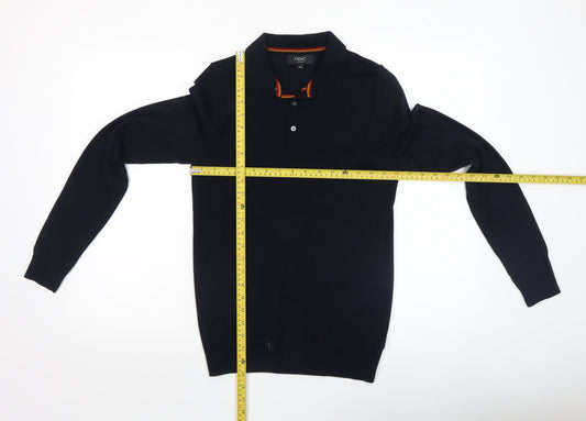 Mens UK Size XS NEXT Black Henley Jumper