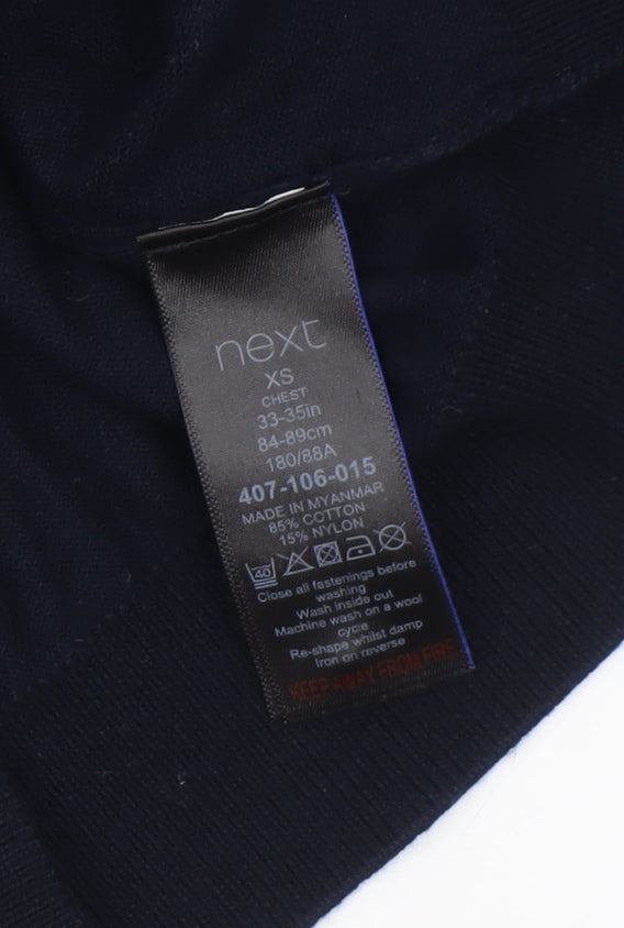 Mens UK Size XS NEXT Black Henley Jumper
