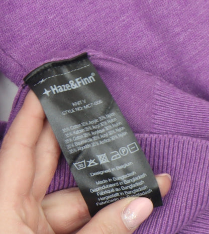 Mens UK Size S Haze & Finn Purple Pullover Jumper