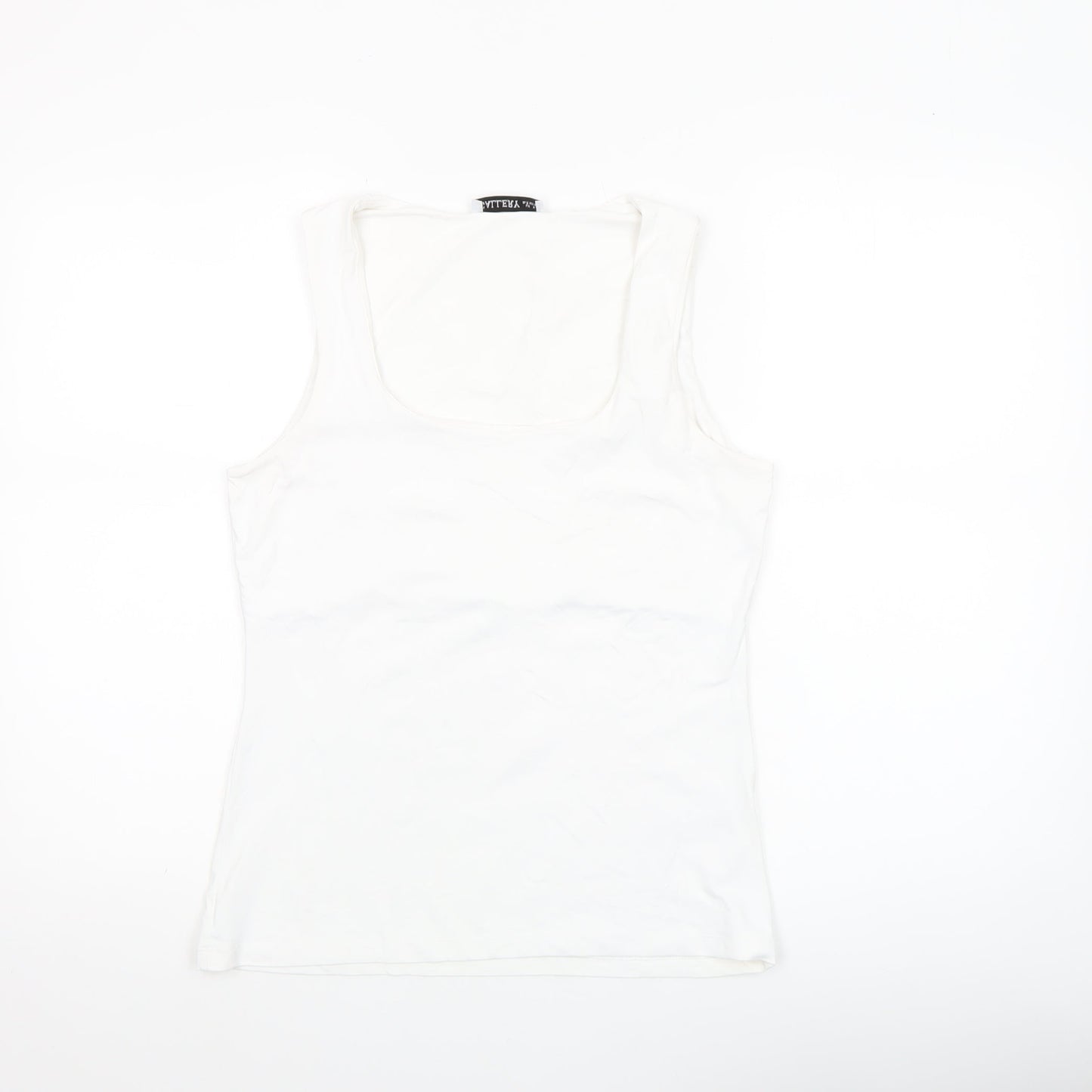Womens UK Size M Gallery White Basic Tank