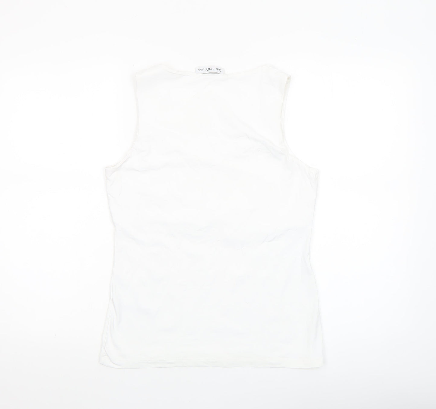 Womens UK Size M Gallery White Basic Tank