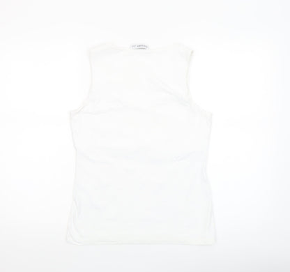 Womens UK Size M Gallery White Basic Tank