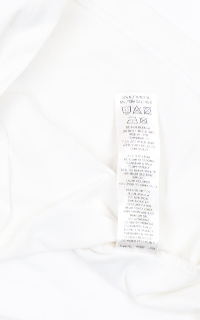 Womens UK Size M Gallery White Basic Tank