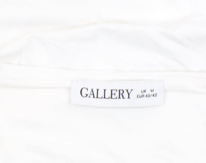 Womens UK Size M Gallery White Basic Tank
