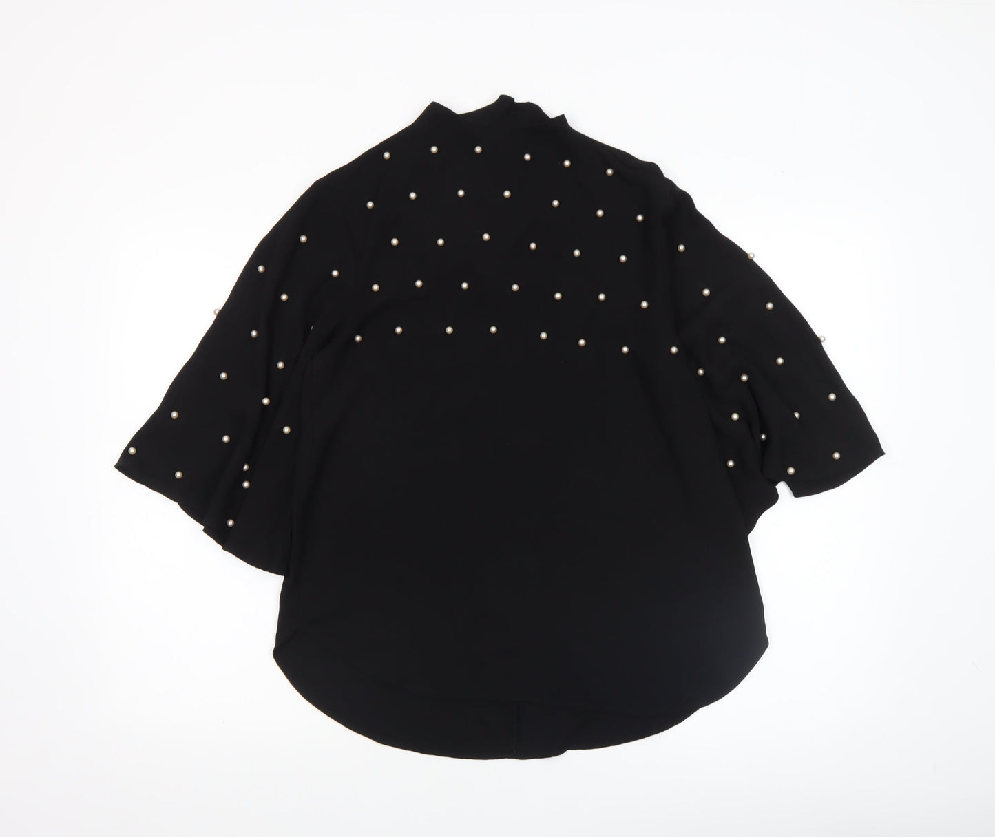 Womens UK Size 8 River Island Black Kimono Blouse