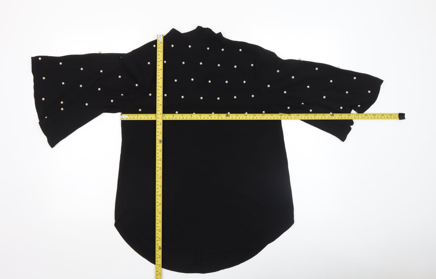 Womens UK Size 8 River Island Black Kimono Blouse
