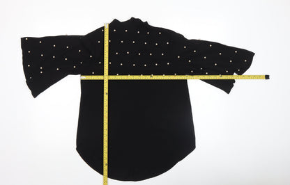 Womens UK Size 8 River Island Black Kimono Blouse