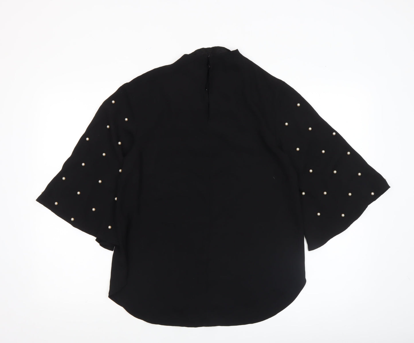 Womens UK Size 8 River Island Black Kimono Blouse