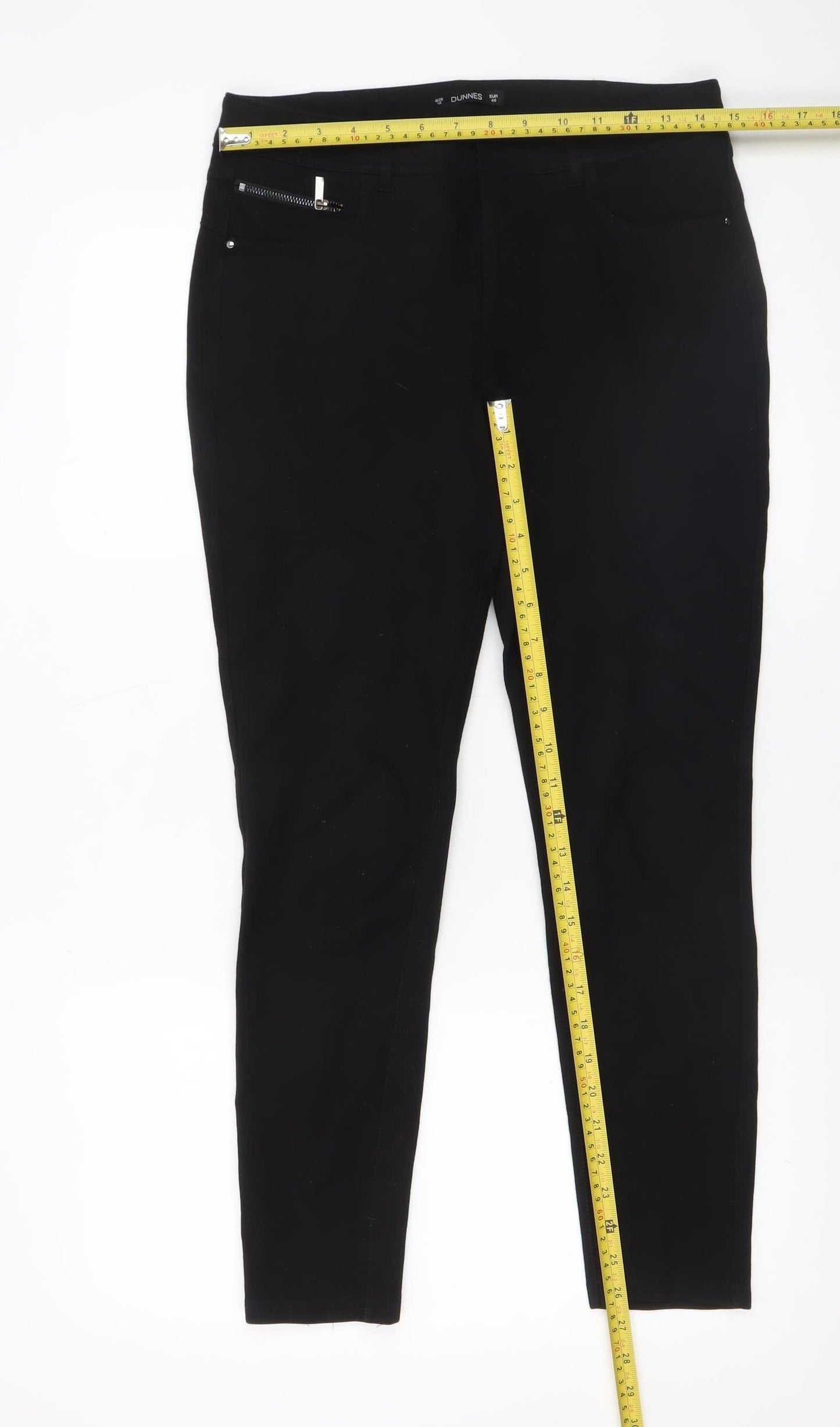 Womens UK Size 12 Dunnes Slim Fit Jegging Black Trousers