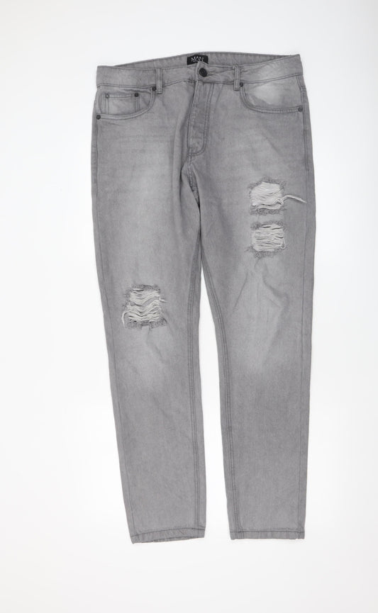 Mens UK Size 34 boohooMAN Slim Fit Skinny Grey Jeans