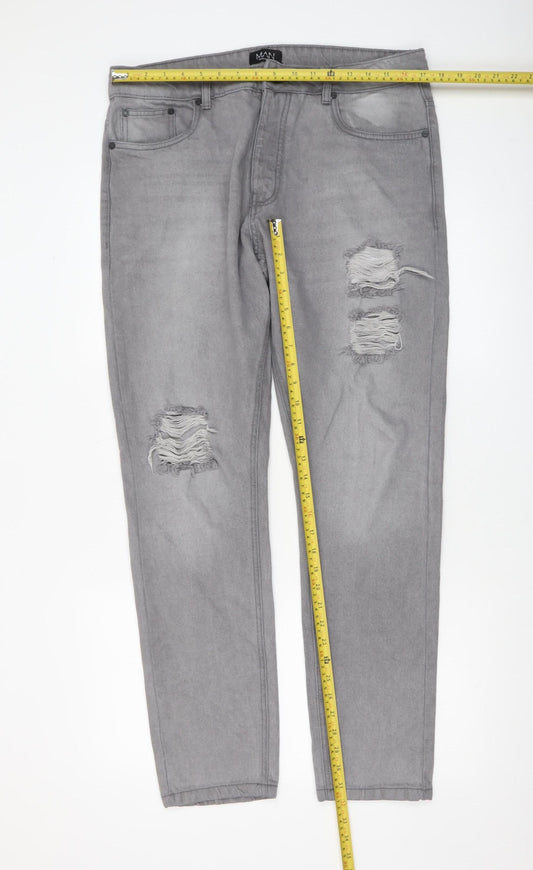 Mens UK Size 34 boohooMAN Slim Fit Skinny Grey Jeans