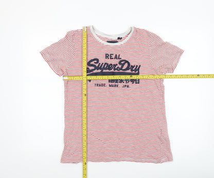 Womens UK Size 12 Superdry Red Basic T-Shirt