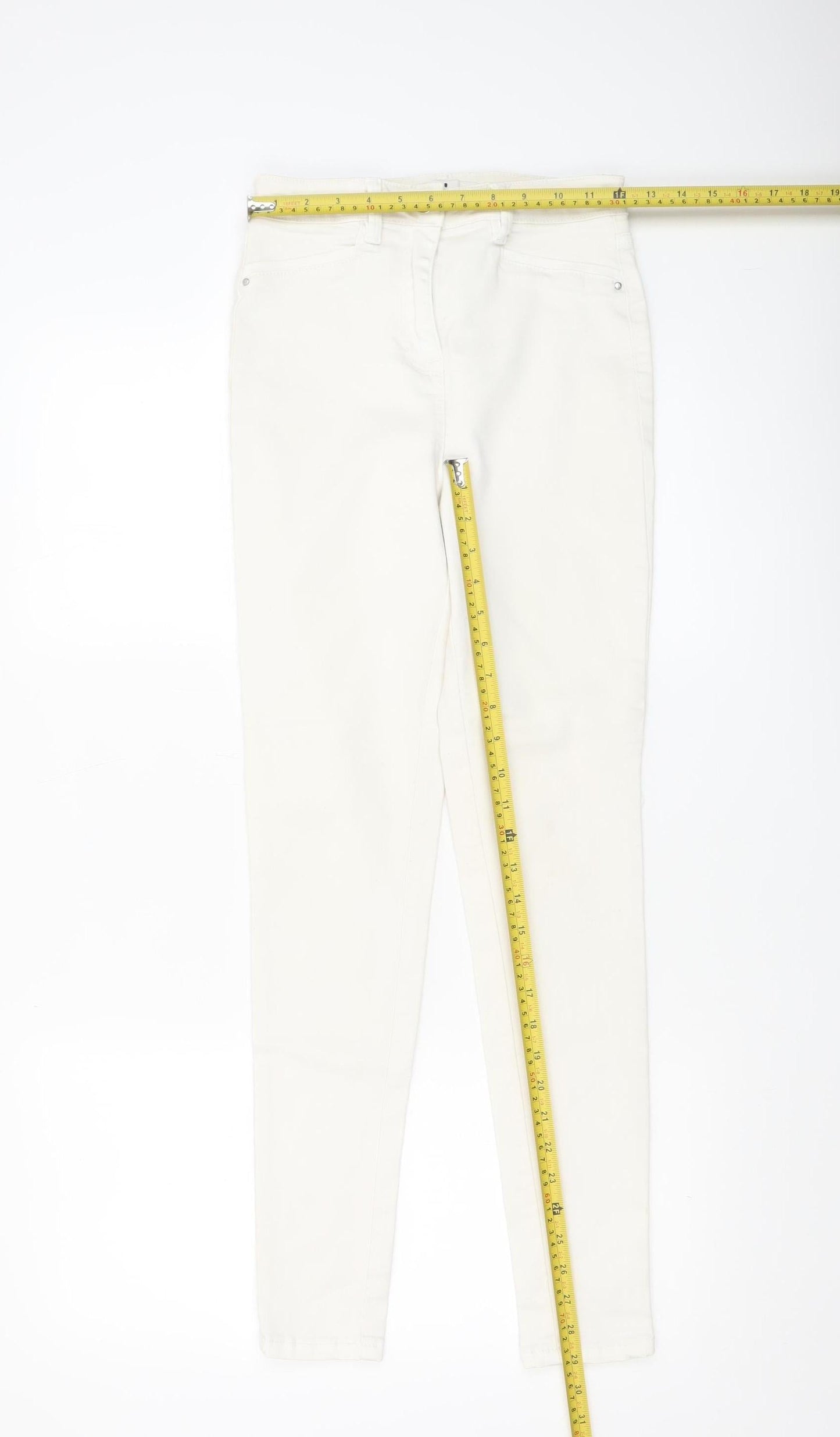 Womens UK Size 8 Very Slim Fit Skinny White Jeans