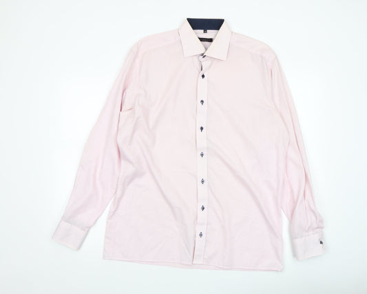 Mens UK Collar Size L Eterna Smart Pink  Dress Shirt