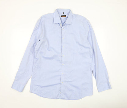 Mens UK Collar Size 17 Eterna Smart Blue  Dress Shirt