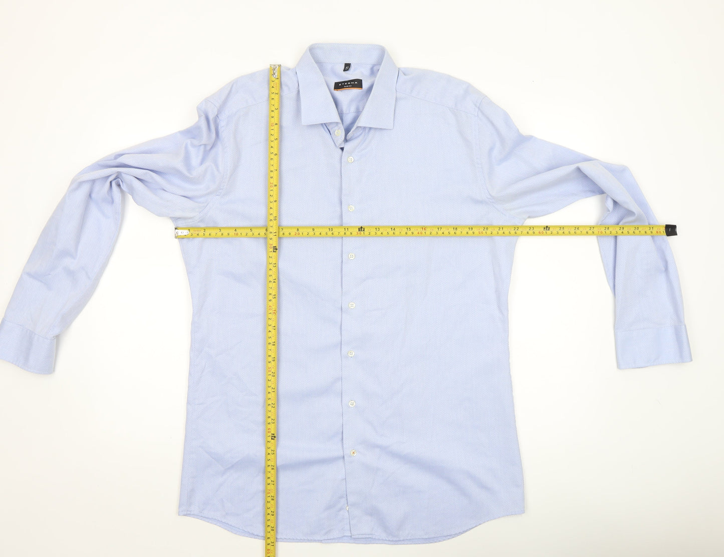 Mens UK Collar Size 17 Eterna Smart Blue  Dress Shirt