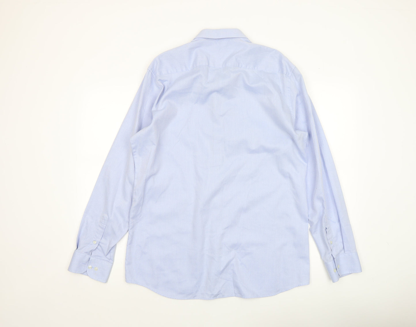 Mens UK Collar Size 17 Eterna Smart Blue  Dress Shirt