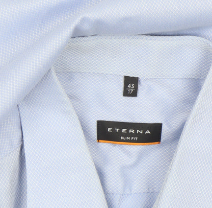 Mens UK Collar Size 17 Eterna Smart Blue  Dress Shirt